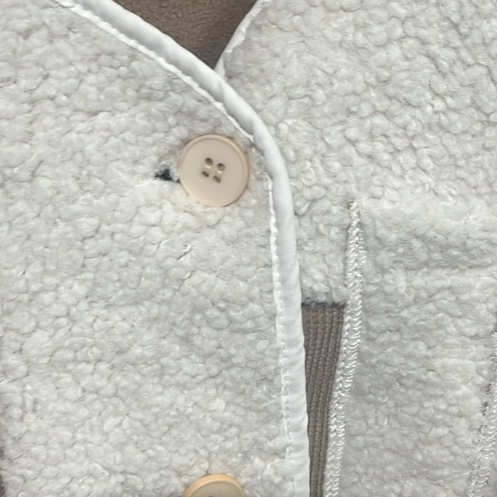 Little Mountain Vancouver Cordova Sherpa jacket in ivory - size large - Picture 7 of 8